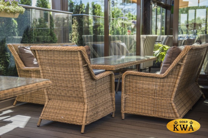 "Гляссе" кресло плетеное из искусственного ротанга, цвет соломенный