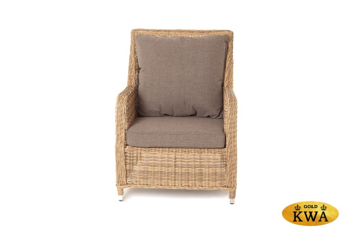 "Гляссе" кресло плетеное из искусственного ротанга, цвет соломенный