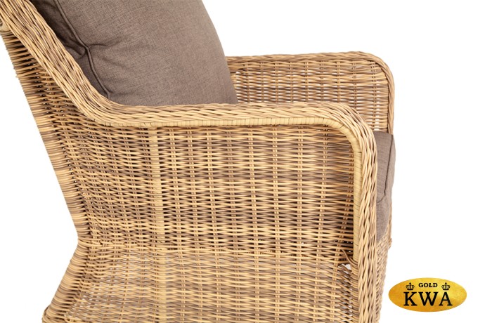 "Гляссе" кресло плетеное из искусственного ротанга, цвет соломенный