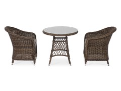 "Эспрессо-80 R" обеденная группа плетеная, цвет коричневый
