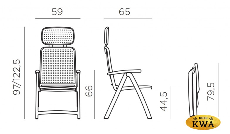 Кресло пластиковое складное Nardi Acquamarina