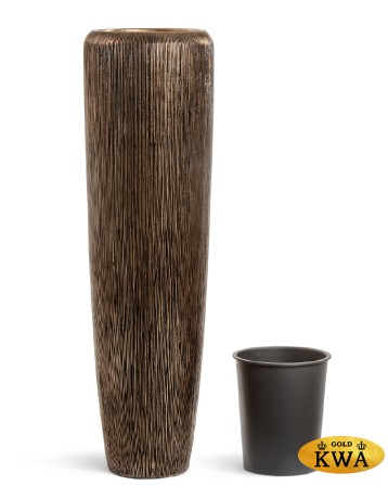 Кашпо TREEZ Effectory Wow Высокий конус Design Тёмное матовое золото в-117 см, д-34 см 1/1