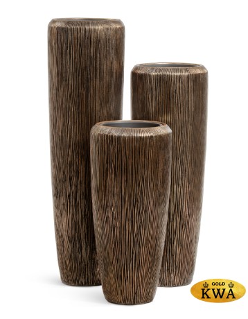 Кашпо TREEZ Effectory Wow Высокий конус Design Тёмное матовое золото в-117 см, д-34 см 1/1