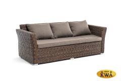 &quot;Капучино&quot; диван из искусственного ротанга (гиацинт) трехместный, цвет коричневый