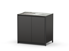 Шкаф напольный с мойкой Lounge D-04S-L, 90 см, черный/серый каспий