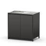 Шкаф напольный с мойкой Lounge D-04S-L, 90 см, черный/серый каспий