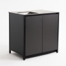 Шкаф напольный с мойкой Lounge D-04S-L, 90 см, черный/серый каспий