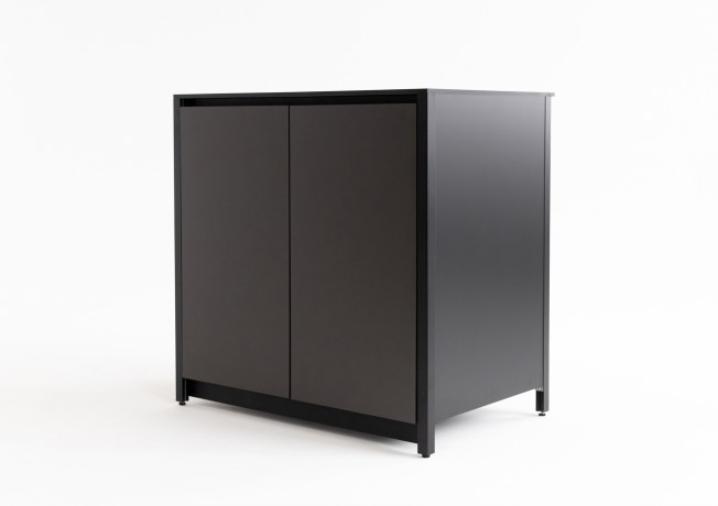 Шкаф напольный с мойкой Lounge D-04S-L, 90 см, черный/серый каспий