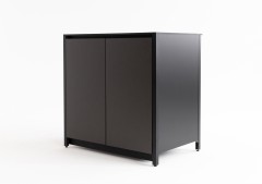 Шкаф напольный с мойкой Lounge D-04S-L, 90 см, черный/серый каспий