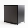 Шкаф напольный с мойкой Lounge D-04S-L, 90 см, черный/серый каспий