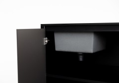 Шкаф напольный с мойкой Lounge D-04S-L, 90 см, черный/серый каспий