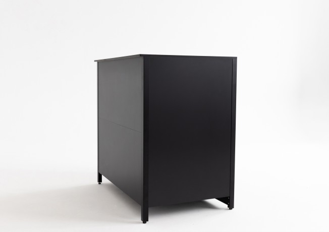 Шкаф напольный с мойкой Lounge D-04S-L, 90 см, черный/серый каспий
