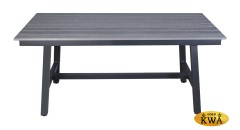 "Сан Ремо" стол обеденный из ДПК, каркас алюминиевый темно-серый