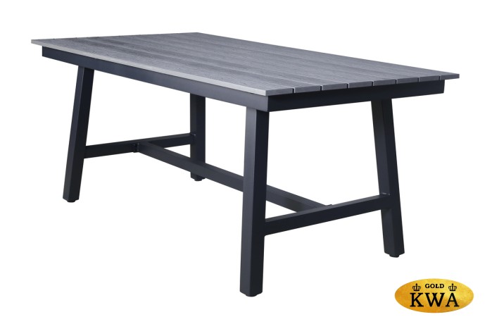 "Сан Ремо" стол обеденный из ДПК, каркас алюминиевый темно-серый
