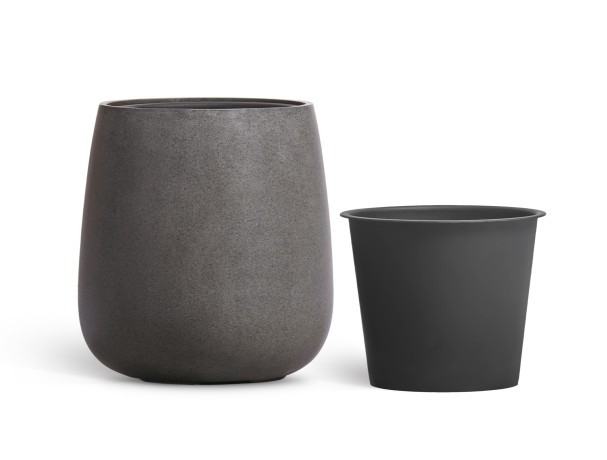 Кашпо TREEZ Effectory Beton Design-Чаша Тёмно-серый бетон в-50 см, д-49 см
