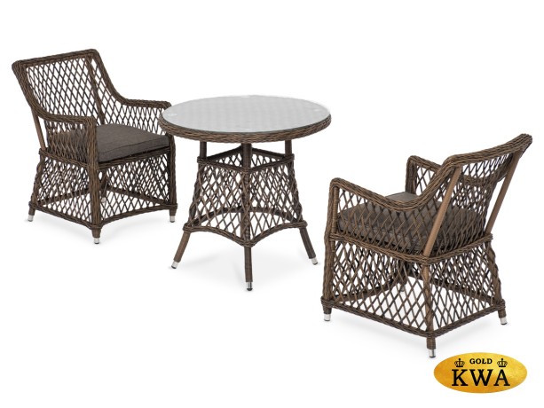 "Эспрессо–80 L" обеденная группа плетеная, цвет коричневый