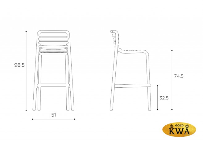 Стул пластиковый барный