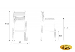 Стул пластиковый барный