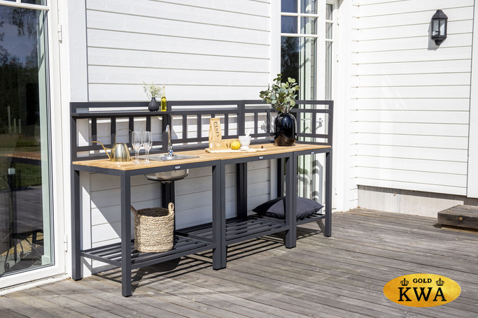 Уличная кухня из алюминия и тика Mexico