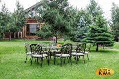 Обеденный комплект из литого алюминия WILHELM на 8 персон (овальный стол)