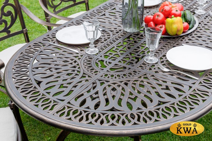 Обеденный комплект из литого алюминия WILHELM на 8 персон (овальный стол)