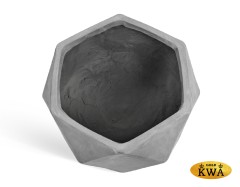 Кашпо TREEZ ERGO Rombo Низкая чаша Светло-серый камень д-41, в-21 см