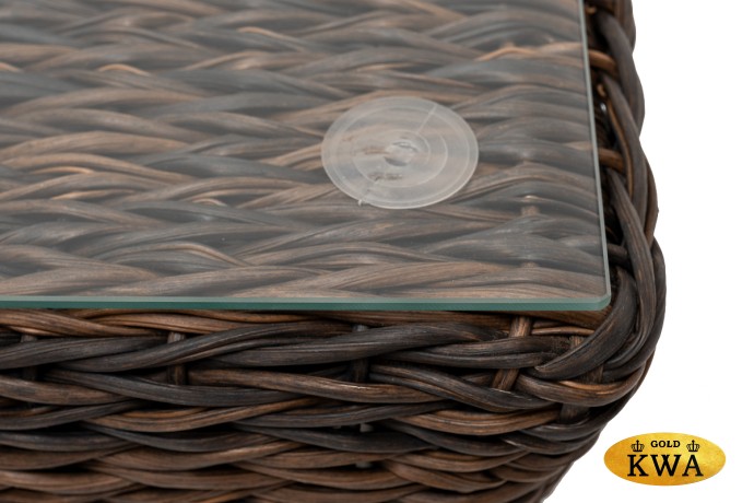 "Капучино" журнальный столик из искусственного ротанга (гиацинт), цвет коричневый