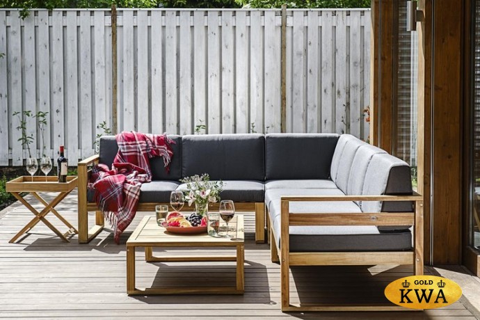 Угловой комплект из акации BOOKA с кофейным столом Joygarden