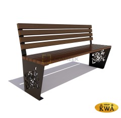 Скамейка «Роза» без подлокотников (2,5 м ангарская сосна,40х60)