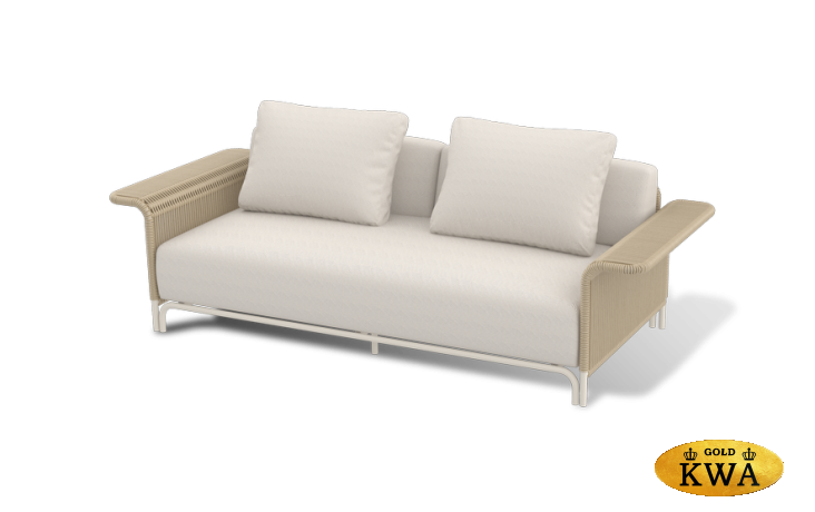 "Мальдивы" диван двухместный из искусственного ротанга, цвет соломенный