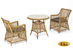 "Эспрессо–80 L" обеденная группа плетеная, цвет соломенный