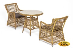 "Эспрессо–80 L" обеденная группа плетеная, цвет соломенный