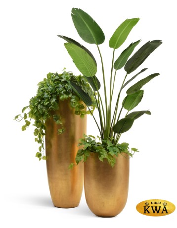 Кашпо TREEZ Effectory Metal Высокий конус Giant Сусальное золото в-120, д-46 см 1/1