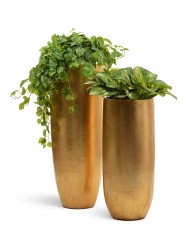 Кашпо TREEZ Effectory Metal Высокий конус Giant Сусальное золото в-120, д-46 см 1/1