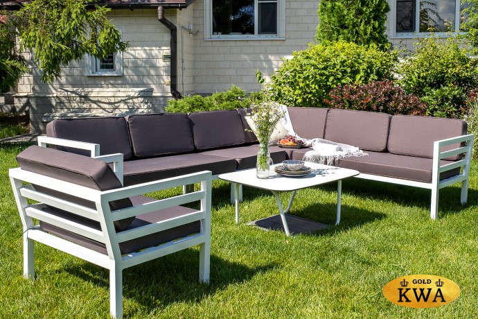 "Глория" модуль диванный правый, каркас из алюминия