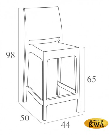 Стул пластиковый полубарный