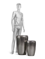 Кашпо TREEZ Effectory Metal  Стльное серебро д-32 см, в-51 см