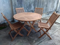 Складной стол Borneo, тик d110x74 см