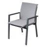 Стул садовый из алюминия Лагуна с двумя подлокотниками и матрасиком G101.0Е10 серый/антрацит