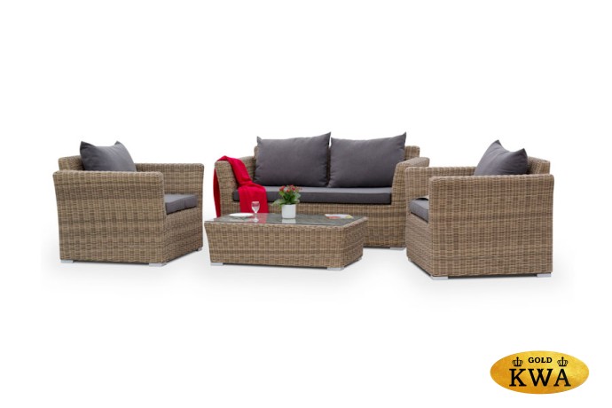 "Капучино Сингл" лаунж-зона из искусственного ротанга, цвет соломенный