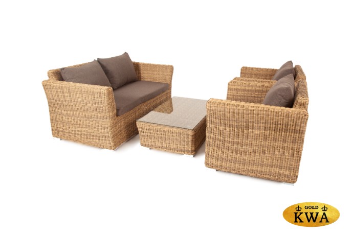 "Капучино Сингл" лаунж-зона из искусственного ротанга, цвет соломенный