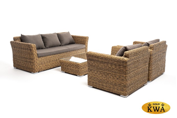 "Капучино" лаунж-зона из искусственного ротанга (гиацинт), цвет соломенный