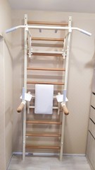 Шведская стенка комбинированная - КОМБИ - Т - БПДР (стенка + турник + брусья с подлокотниками с деревянными ручками)