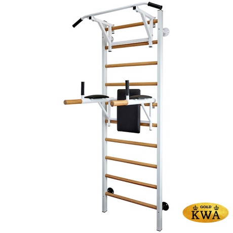 Шведская стенка комбинированная - КОМБИ - Т - БПДР (стенка + турник + брусья с подлокотниками с деревянными ручками)