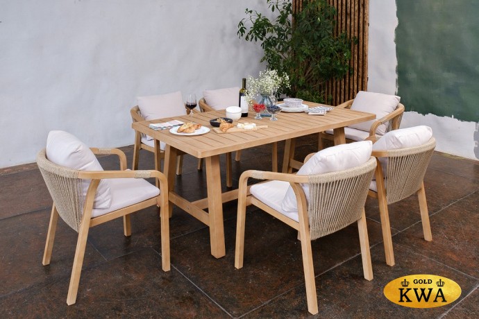 Обеденная группа из акации RIMINI M со столом 170 см  Joygarden