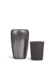 Кашпо TREEZ Effectory Metal  Стальное серебро д-43 см, в-68 см