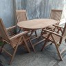 Складной стол Borneo, тик 150x85x74 см