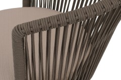 "Люксембург" стул плетеный из роупа, каркас из стали бежево-серый (RAL7006) муар, роуп коричневый круглый, ткань Mossle бежевая
