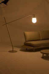 Solna 183см Торшер бежевый/натуральный, алюминий/тик