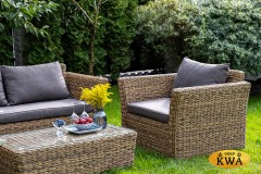 &quot;Капучино Сингл&quot; лаунж-зона из искусственного ротанга (гиацинт), цвет соломенный